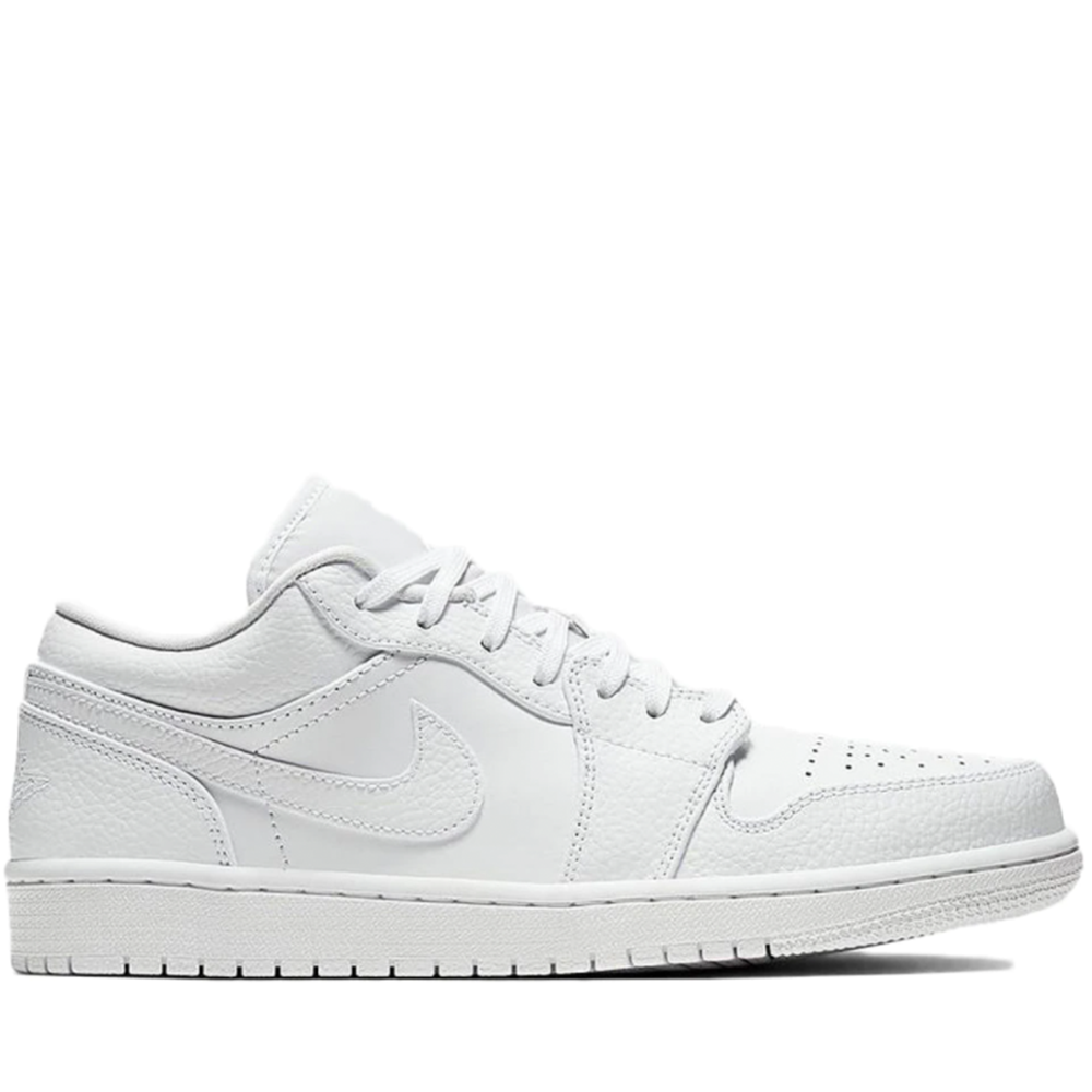 Jordan 1 Low Triple White Tumbled Leather