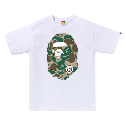 Bape White Liquid Camo Big Ape Head T-Shirt