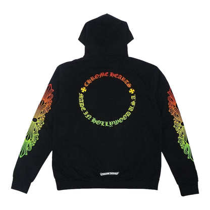 Chrome Hearts Floral Sleeve Gradient Made In Hollywood Zip Up Hoodie Black