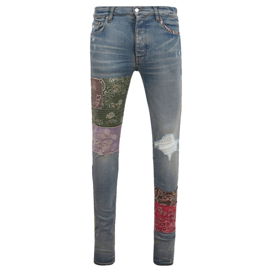 Amiri Bandana Art Patch Jeans Clay Indigo