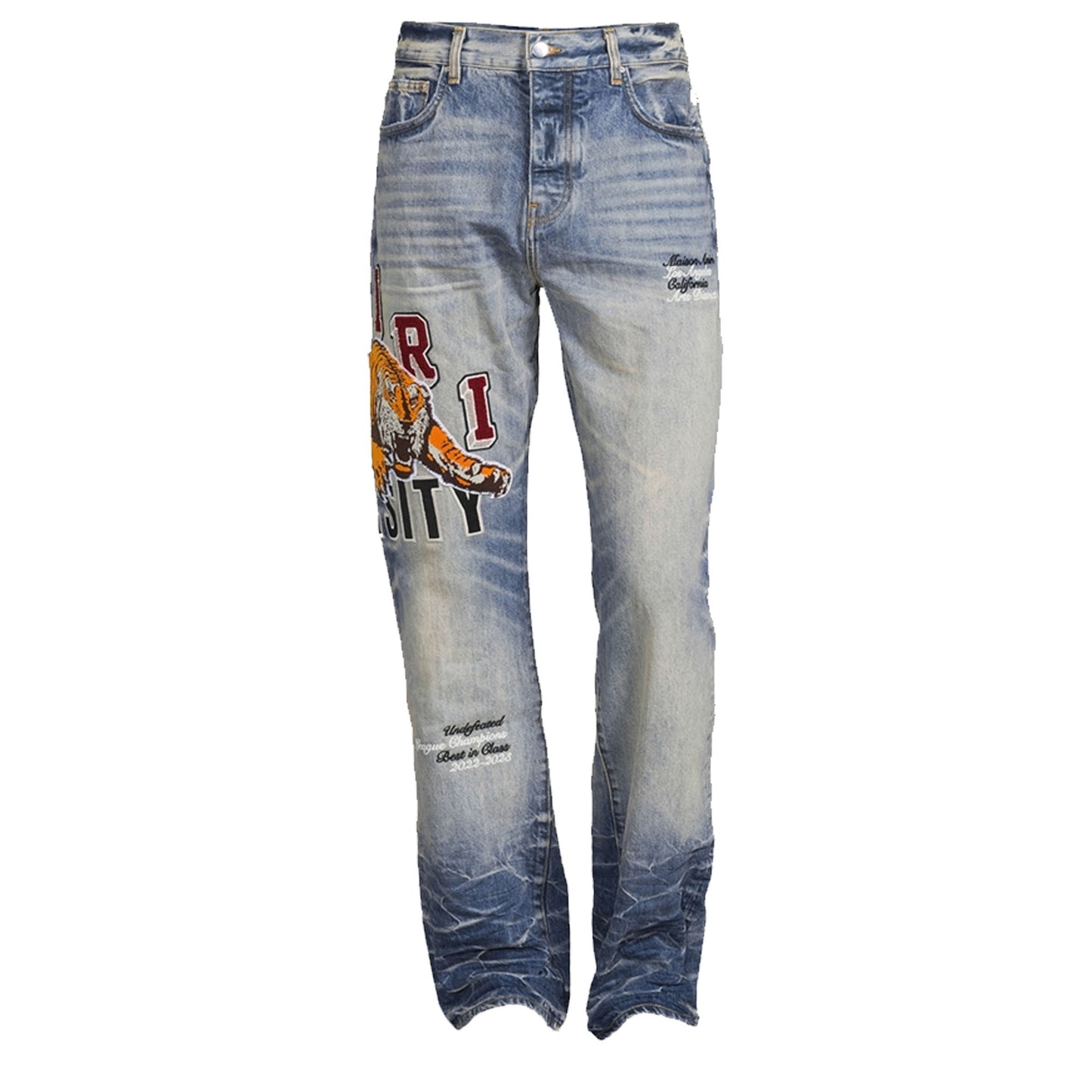 Amiri Varsity Tiger Straight-Leg Jeans