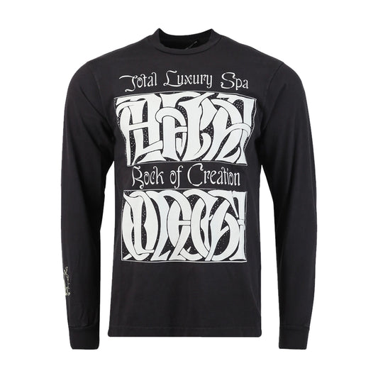 Total Luxury Spa Rock Of Creation Graphic Long Sleeve T-Shirt Faded Black