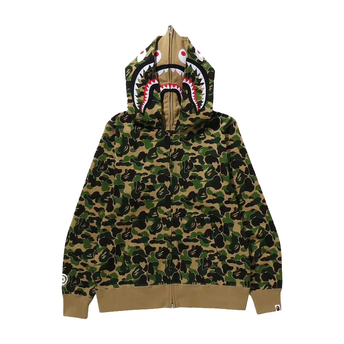 Bape ABC Camo Double Shark Full Zip Hoodie (FW23) Green