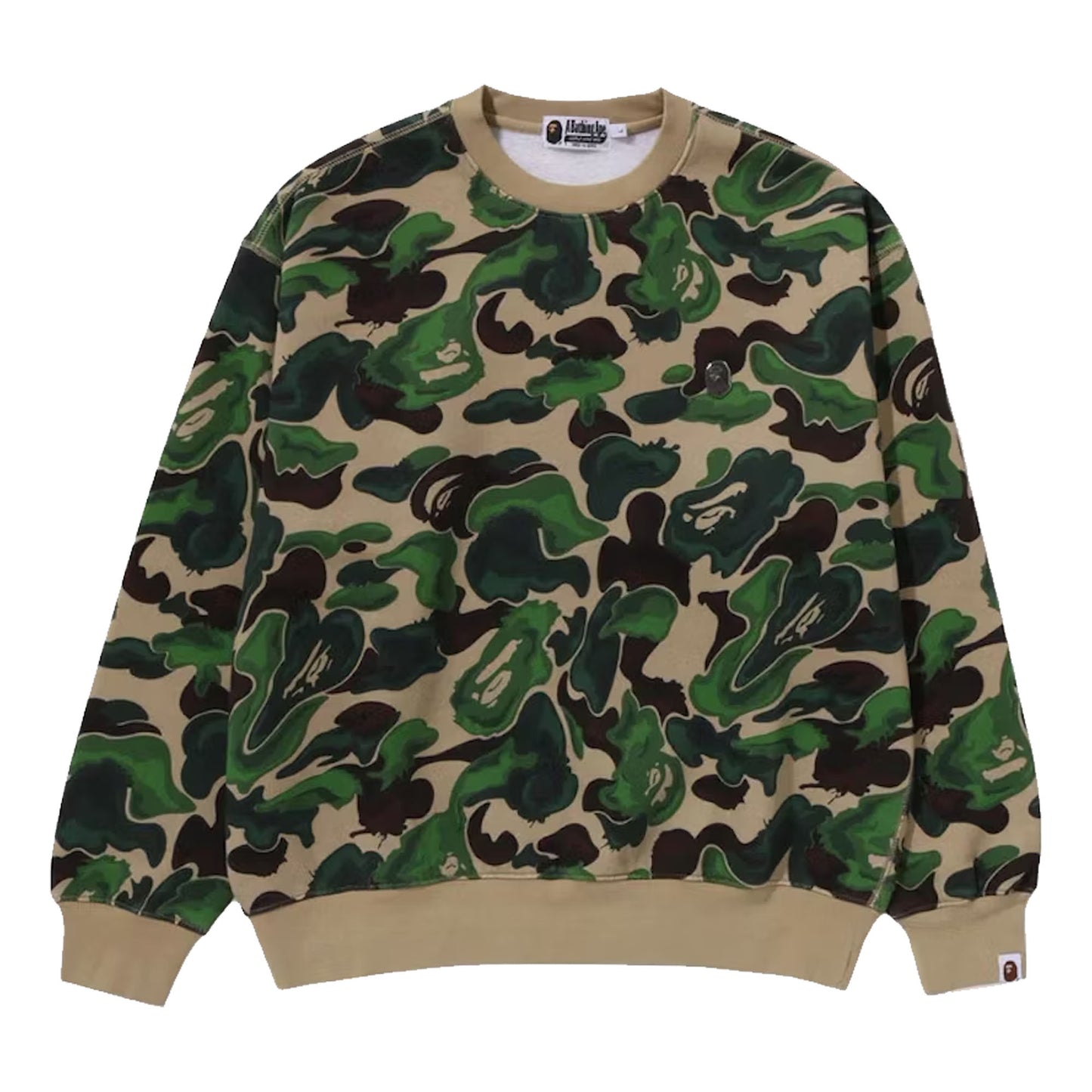 Bape Art Camo Metal One Point Crewneck Green