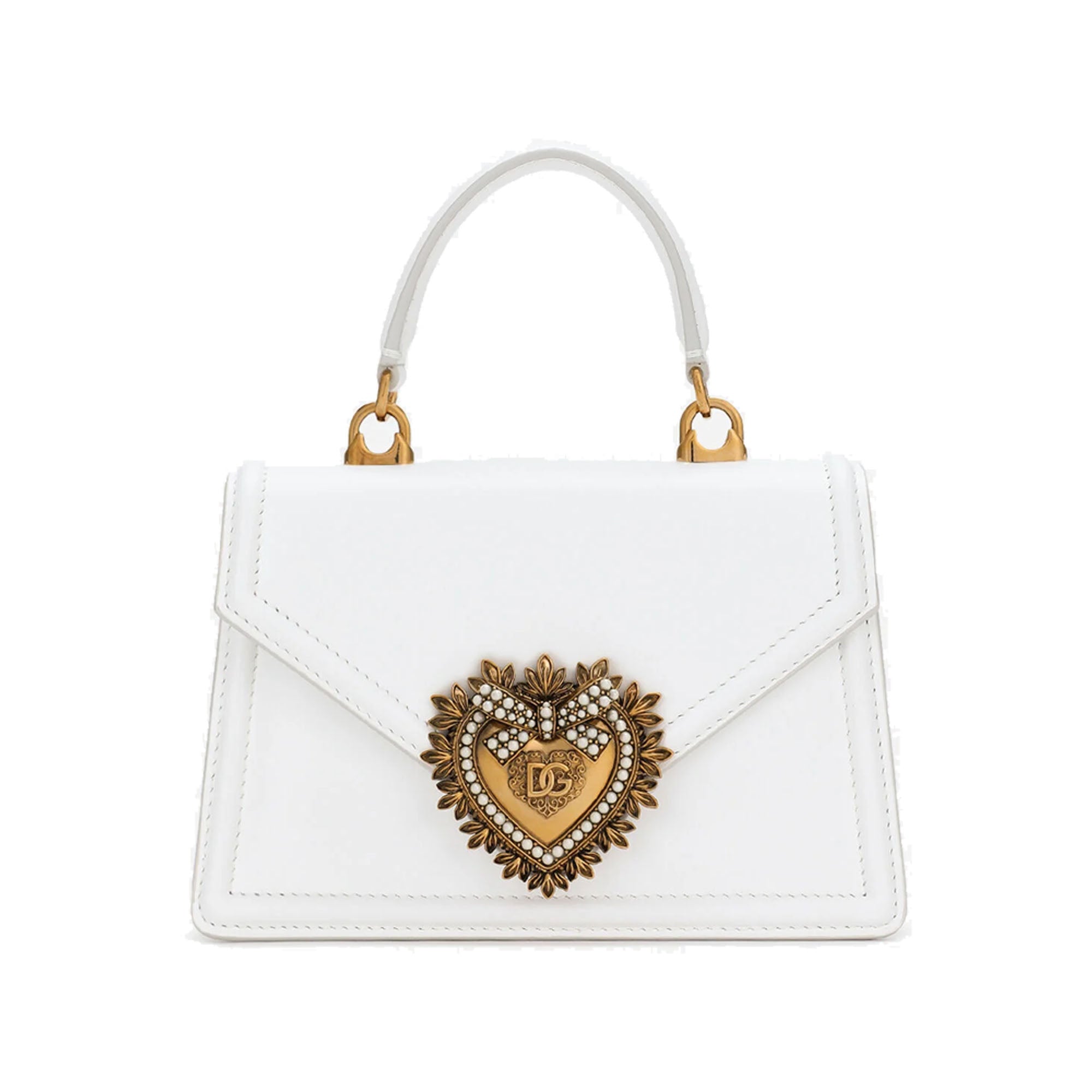 Dolce Gabbana White Small Devotion Bag Backdoor