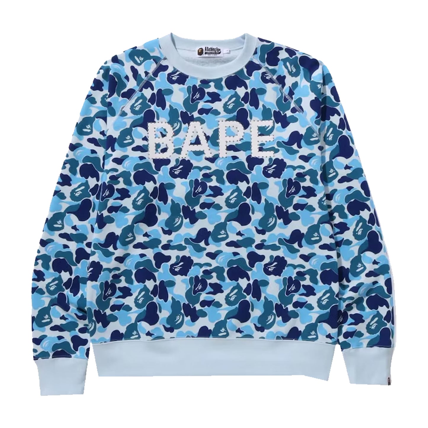 Bape ABC Camo Crystal Stone Crewneck Blue