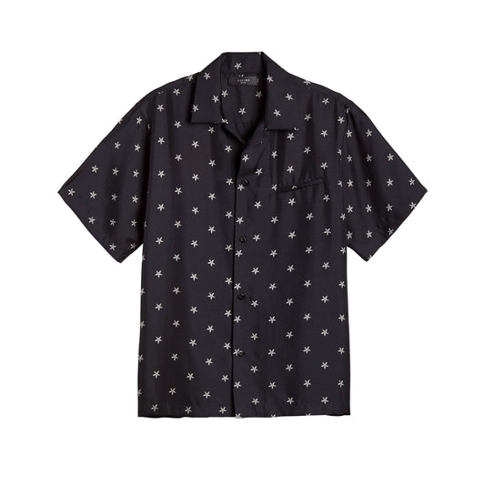 Amiri Black Silk Star Short Sleeve Shirt