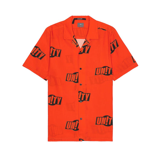 Ksubi Orange 'Unity' Sign Resort Shirt