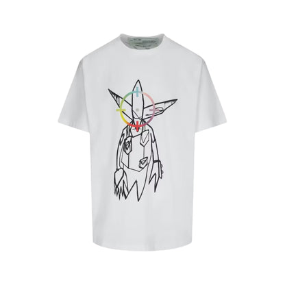 Off-White x Futura Oversized Fit Alien T-Shirt White/Multicolor