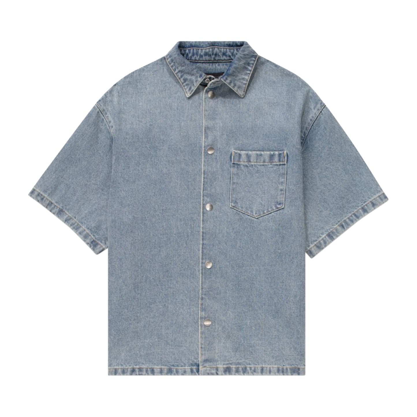 Purple Brand Short Sleeve Denim Shirt Jacket