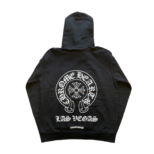 Chrome Hearts Las Vegas Horseshoe Zip Up Hoodie Black