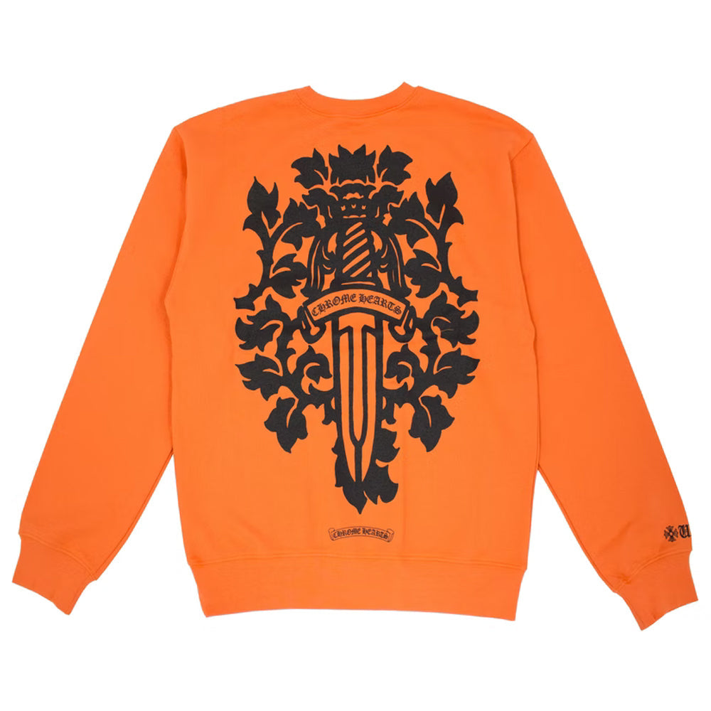 Chrome Hearts Vine Dagger Crewneck Sweatshirt Orange/Black