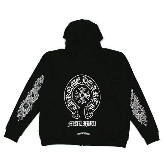 Chrome Hearts Malibu Floral Cross Thermal Zip Up Hoodie