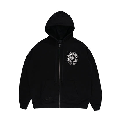 Chrome Hearts Malibu Floral Cross Thermal Zip Up Hoodie