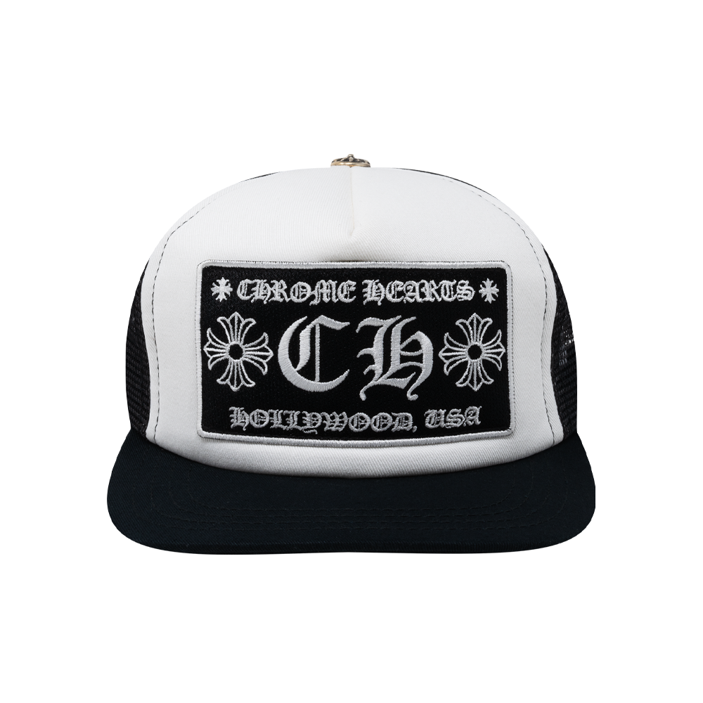 Chrome Hearts Hollywood Patch Trucker Cap Black/White