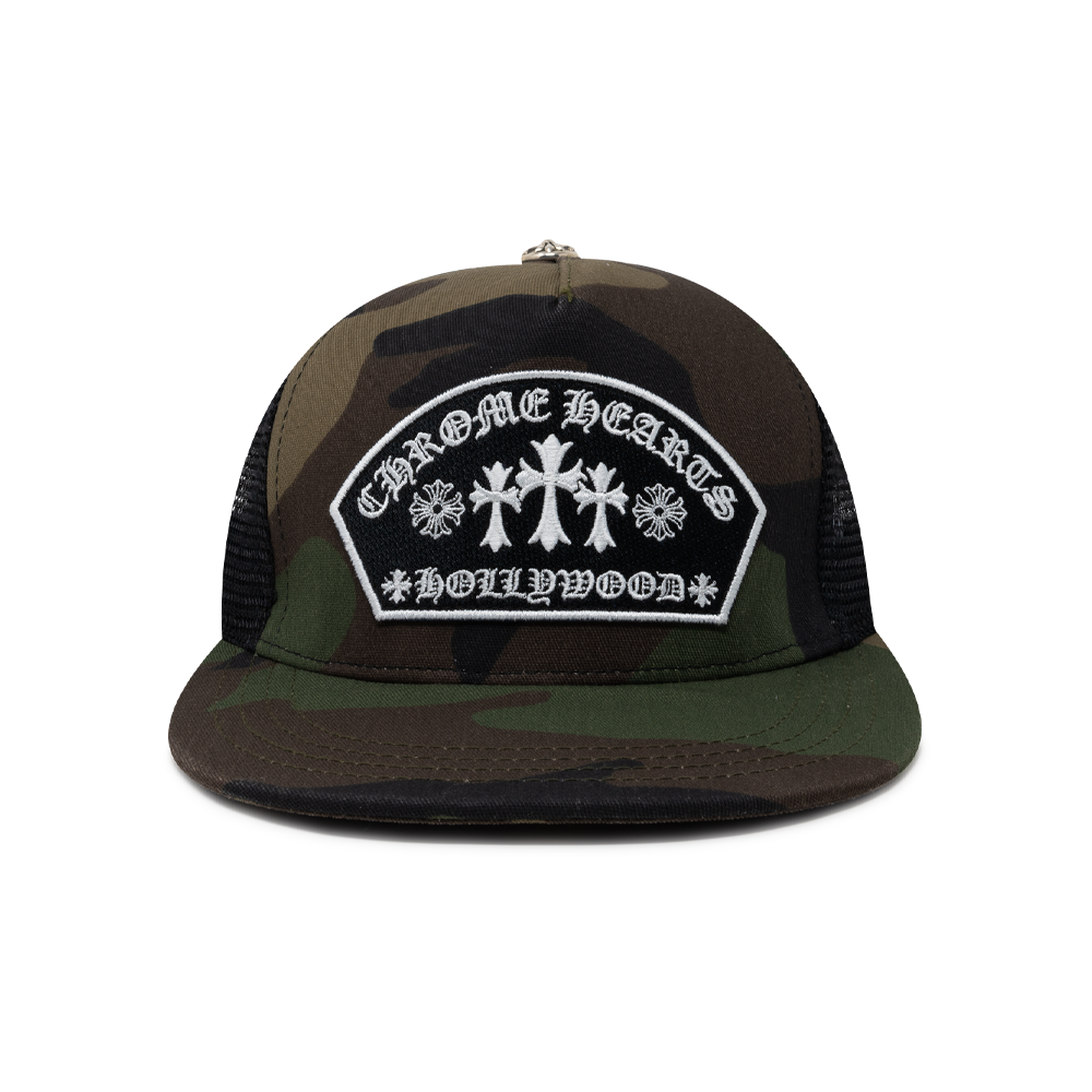 Chrome Hearts Arc Cross Patch Trucker Cap Camo