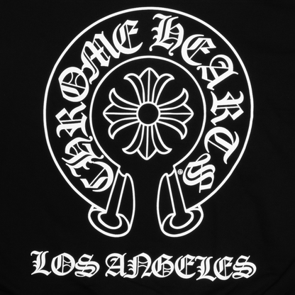 Chrome Hearts Los Angeles Horseshoe Floral Thermal Zip Up Hoodie Black