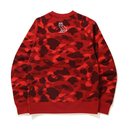 BAPE x OVO Color Camo Crewneck Red