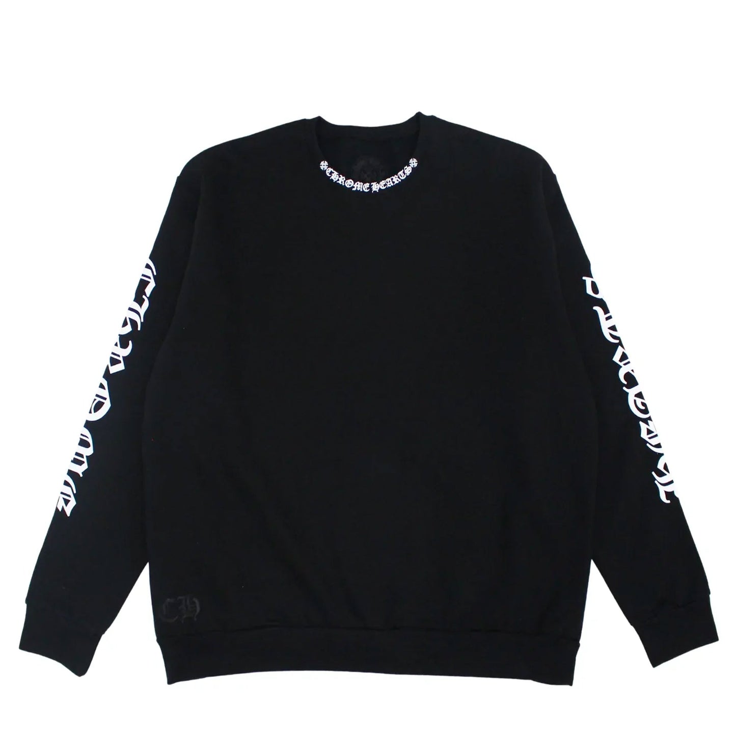 Chrome Hearts Neck Slogan Crewneck Black