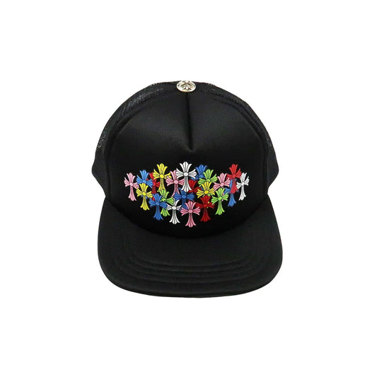 Chrome Hearts Multi Color Cross Cemetery Trucker Hat Black