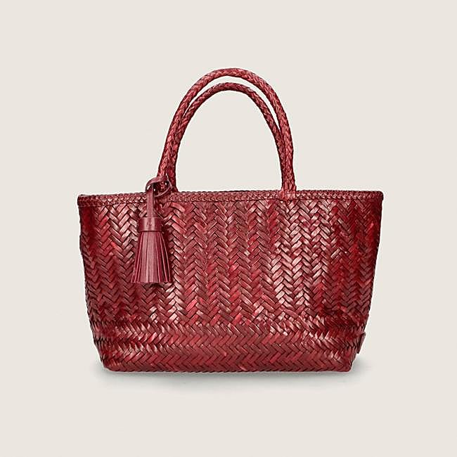 Bolso tote en rojo con tejido trenzado de Mascaró.