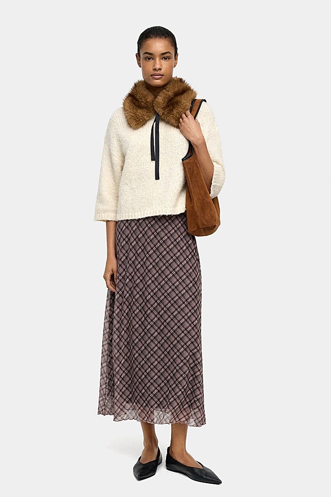 Falda con estampado de cuadros de Parfois (23,99 euros)