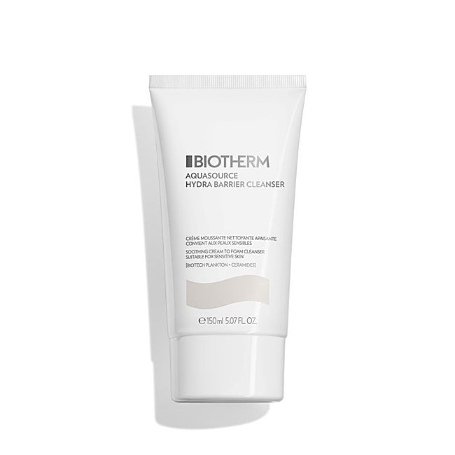 Aquasource Hydra Barrier Cream-to-Foam Cleanser Biotherm.