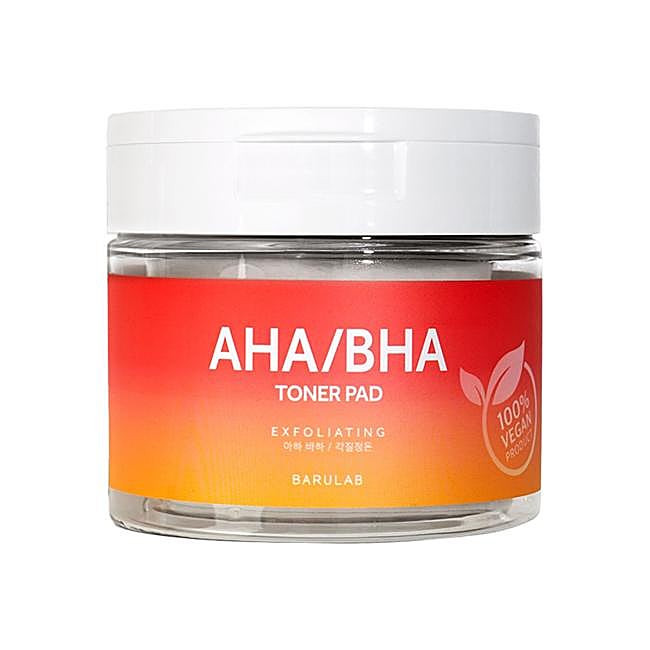 Discos The Clean Vegan Toner Pad AHA/BHA de Barulab.