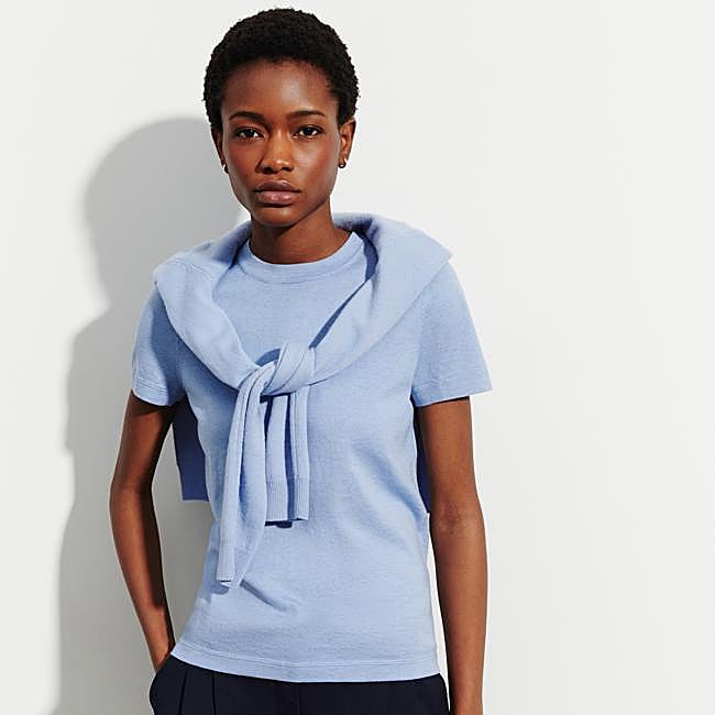 Bompar blue basic T-shirt, 150 euros.