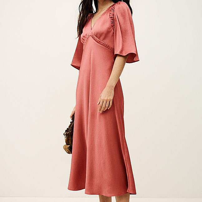 Ba&sh pink midi dress, 225 euros.