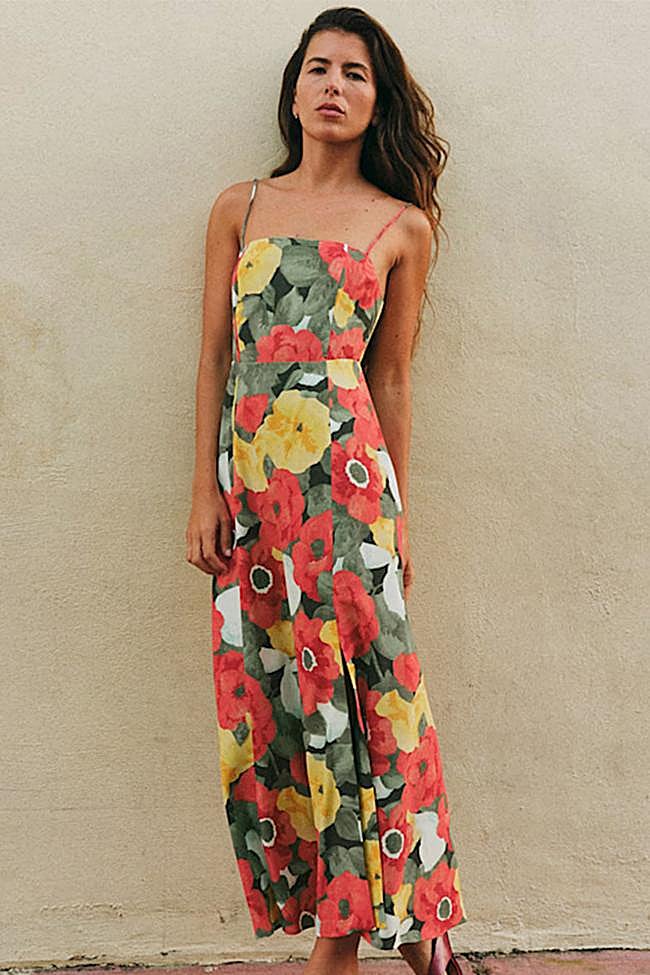 Vestido con estampado de flores de Sézane.
