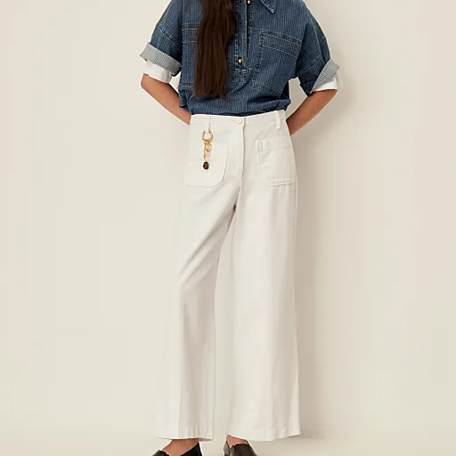 Vaqueros blancos tipo culotte de Sèssun, 165 euros.