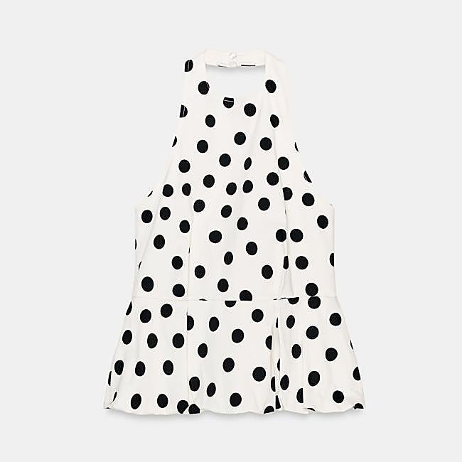Top de lunares peplum de Zara, 25,95 euros.