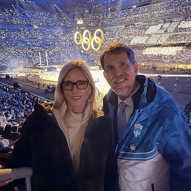 Marie-Chantal Miller y Pablo de Grecia, en las Olimpiadas de Invierno de 2026.