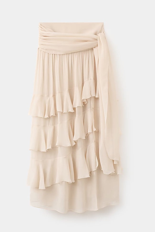 Falda con volantes de Mango (79,99 euros)
