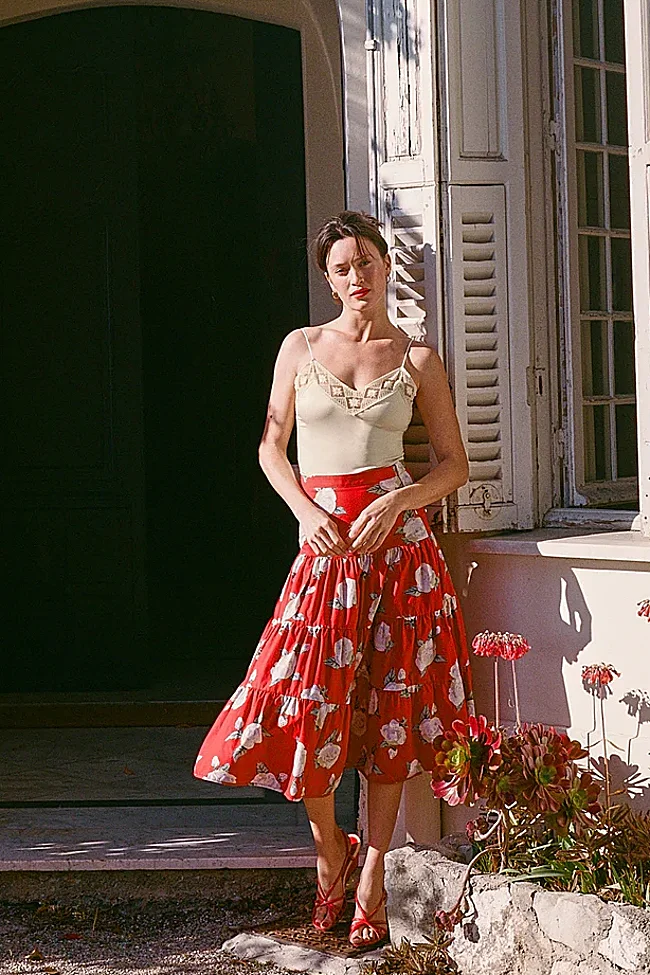 Red skirt by Rouje (225 euros)