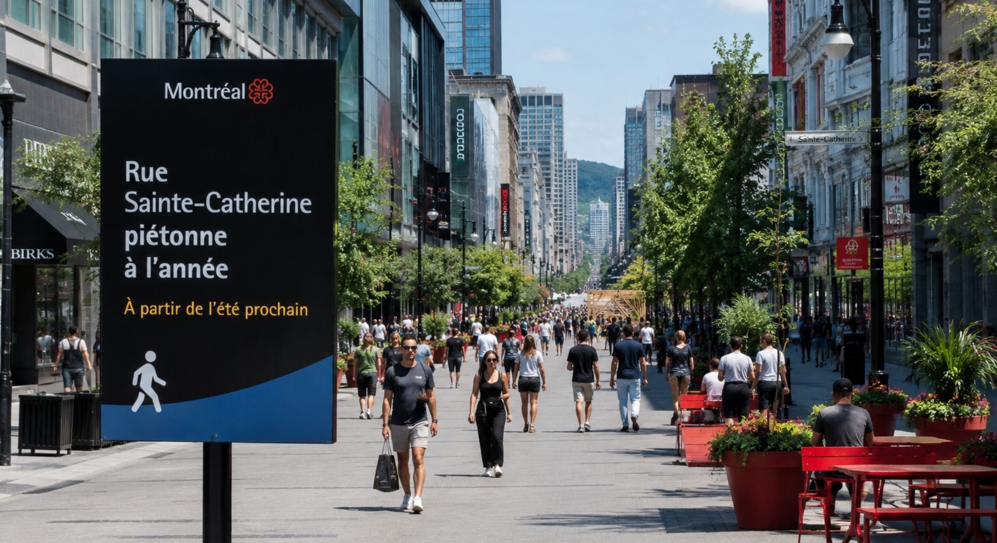 Montreal officially announced the year-round pedestrianization of its main shopping street: local business owners are sharply divided