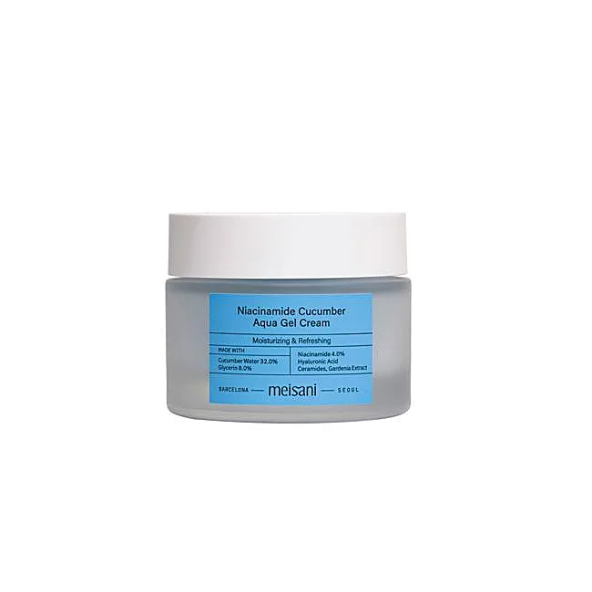 Crema hidratante en gel con niacinamida de Melsani.