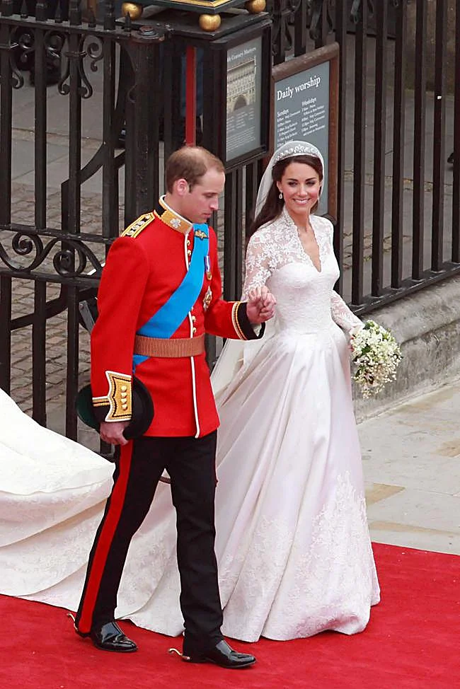 Kate Middleton en su boda con el príncipe Guillermo.