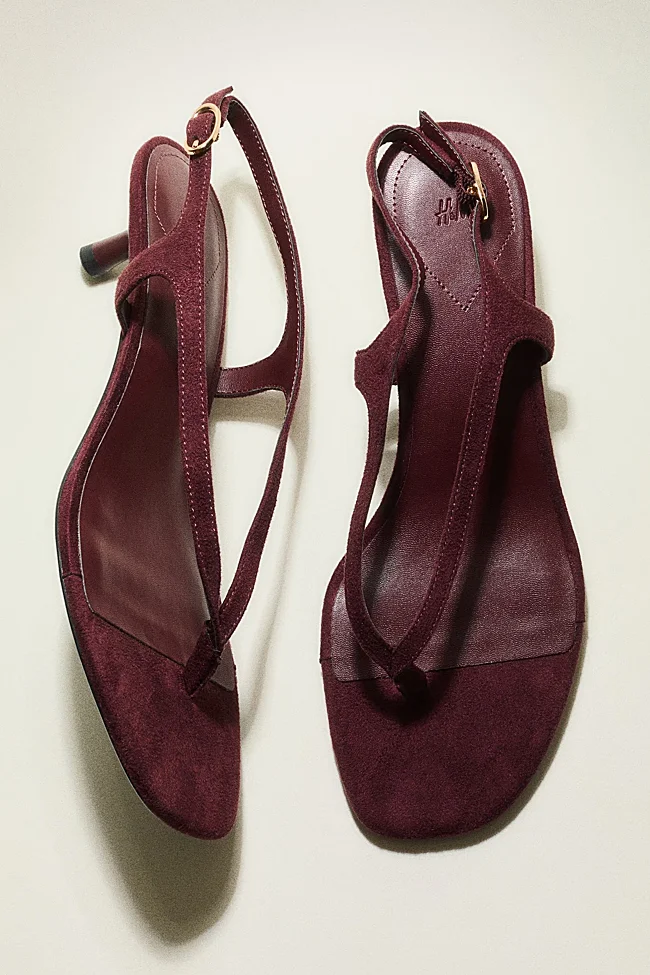 Sandalias burdeos de H&M (24,99 euros)