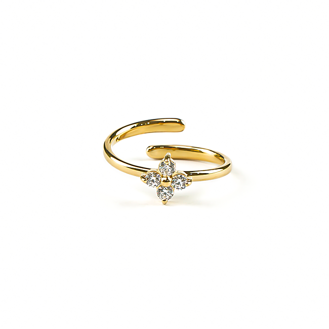 Anillo abierto con circonitas de Laila Collection, 18 euros.