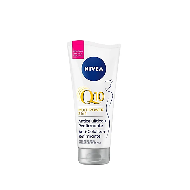 Gel Crema Q10 Anticelulítico + Reafirmante Multi Power 5 en 1 Nivea.