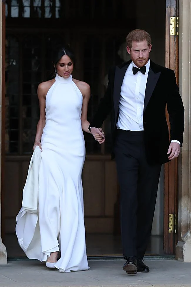 Meghan Markle con su segundo vestido de novia.