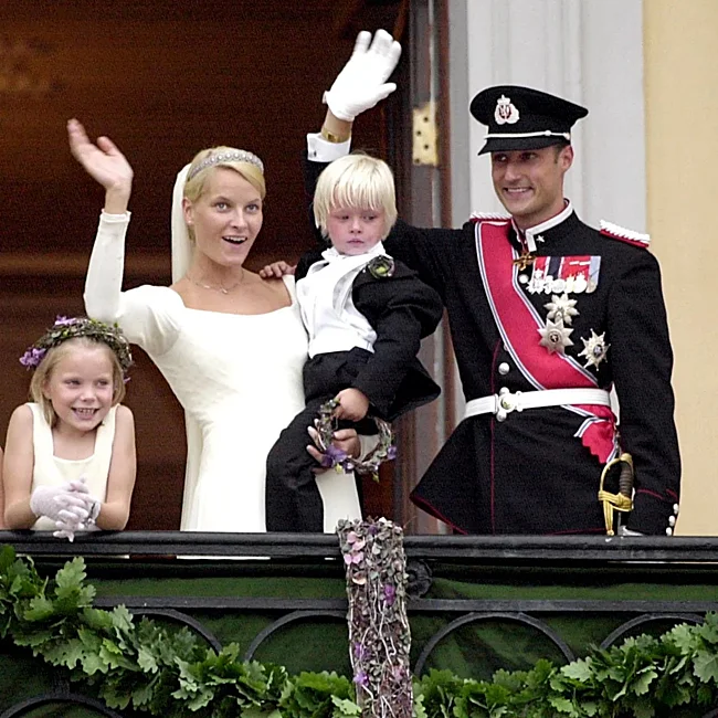 Mette-Marit and Haakon, on their wedding day in Oslo.