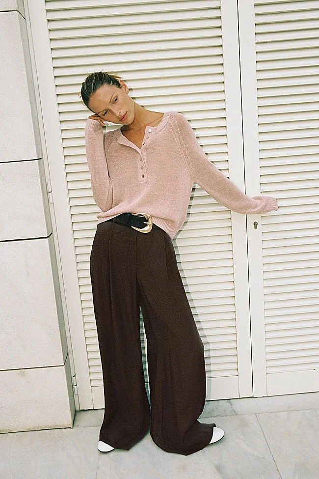 Jersey ancho + pantalón fluido
