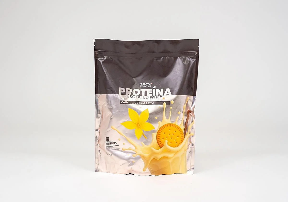 Principal image - Vanilla and Cookie Protein (29,99 €), from GROW NUTRITION. Contributes to the maintenance and development of muscle mass; and promotes recovery after exercise. Zinc Picolinate (19,56 €), from SOLGAR. Supports the maintenance of skin, hair, and nails and provides protection to cells against oxidative damage. Creatine Plus (31,95 €), from KOBHO LABS. Combined with exercise, helps reduce oxidative damage and inflammation, while improving strength and cognitive function. 