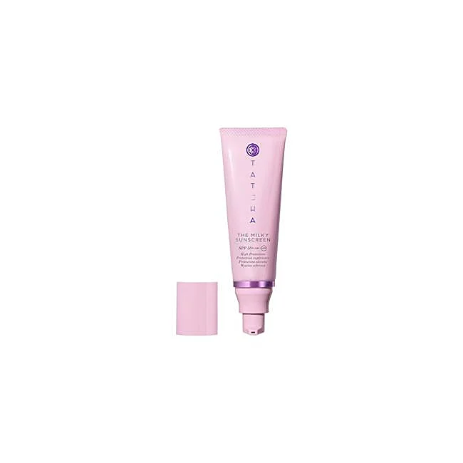 Protector solar The Milky Sunscreen SPF 50 de Tatcha.