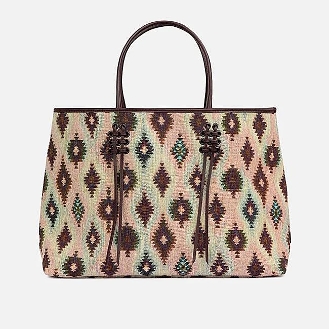 Bolso shopper con detalle étnico de Lonbali.