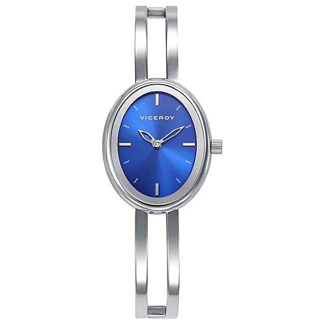 Silver watch with blue dial by Viceroy, €125.