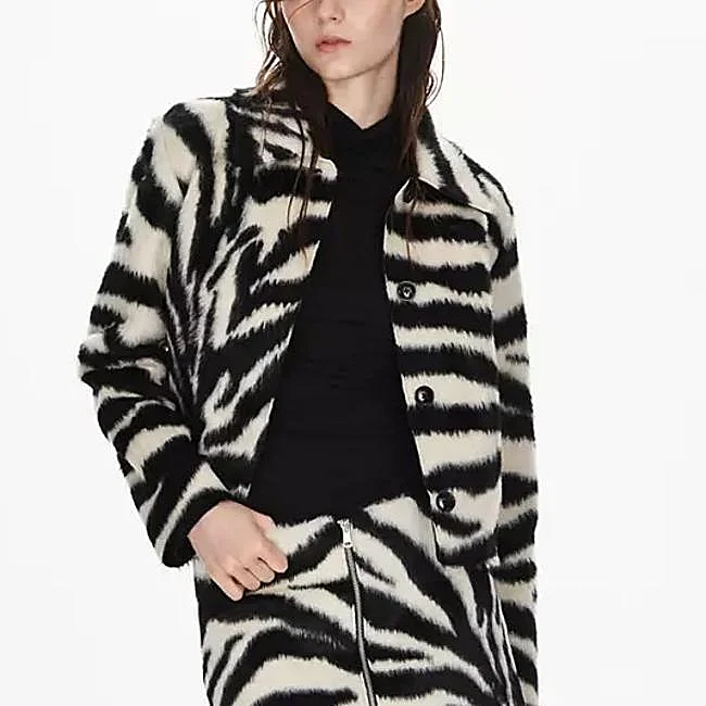 Mango zebra-print jacket, 69.99 euros.